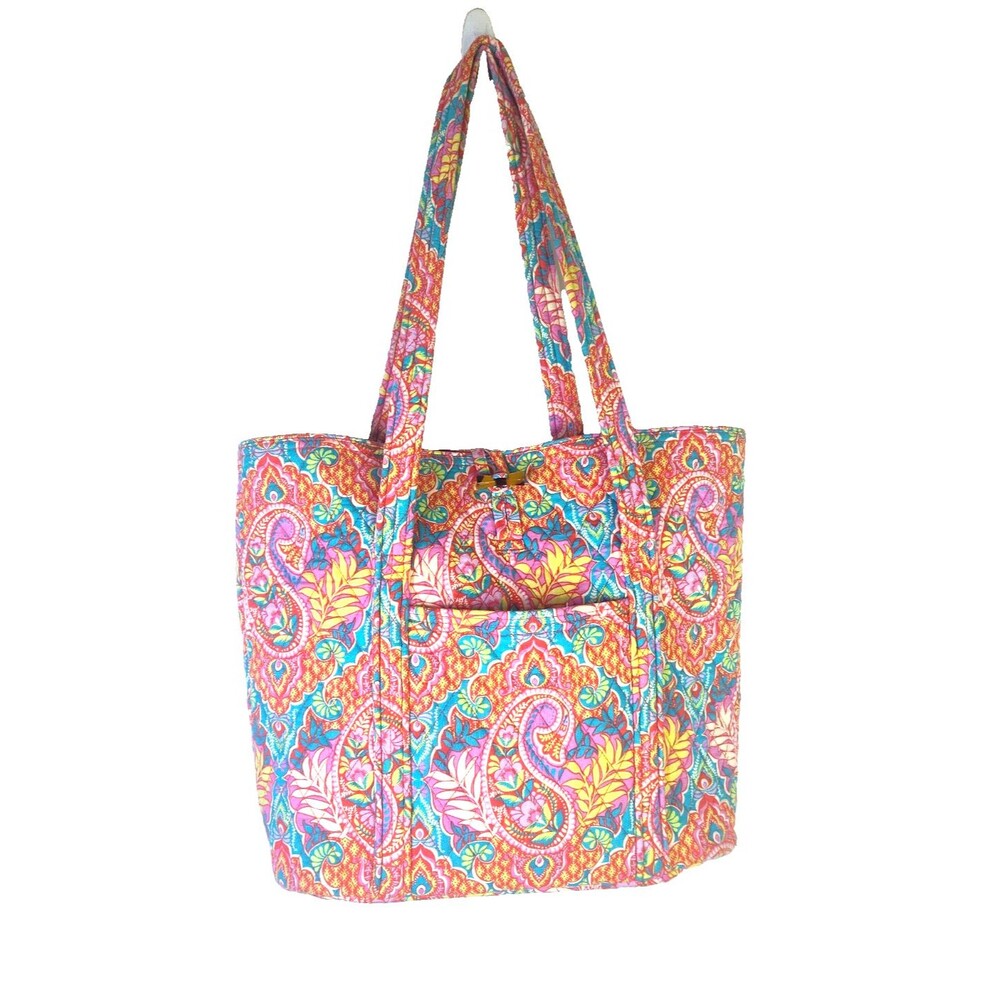 Vera Bradley Tote Purse Handbag in "Paisley in Paradise" Retired Pattern 15"x14"
